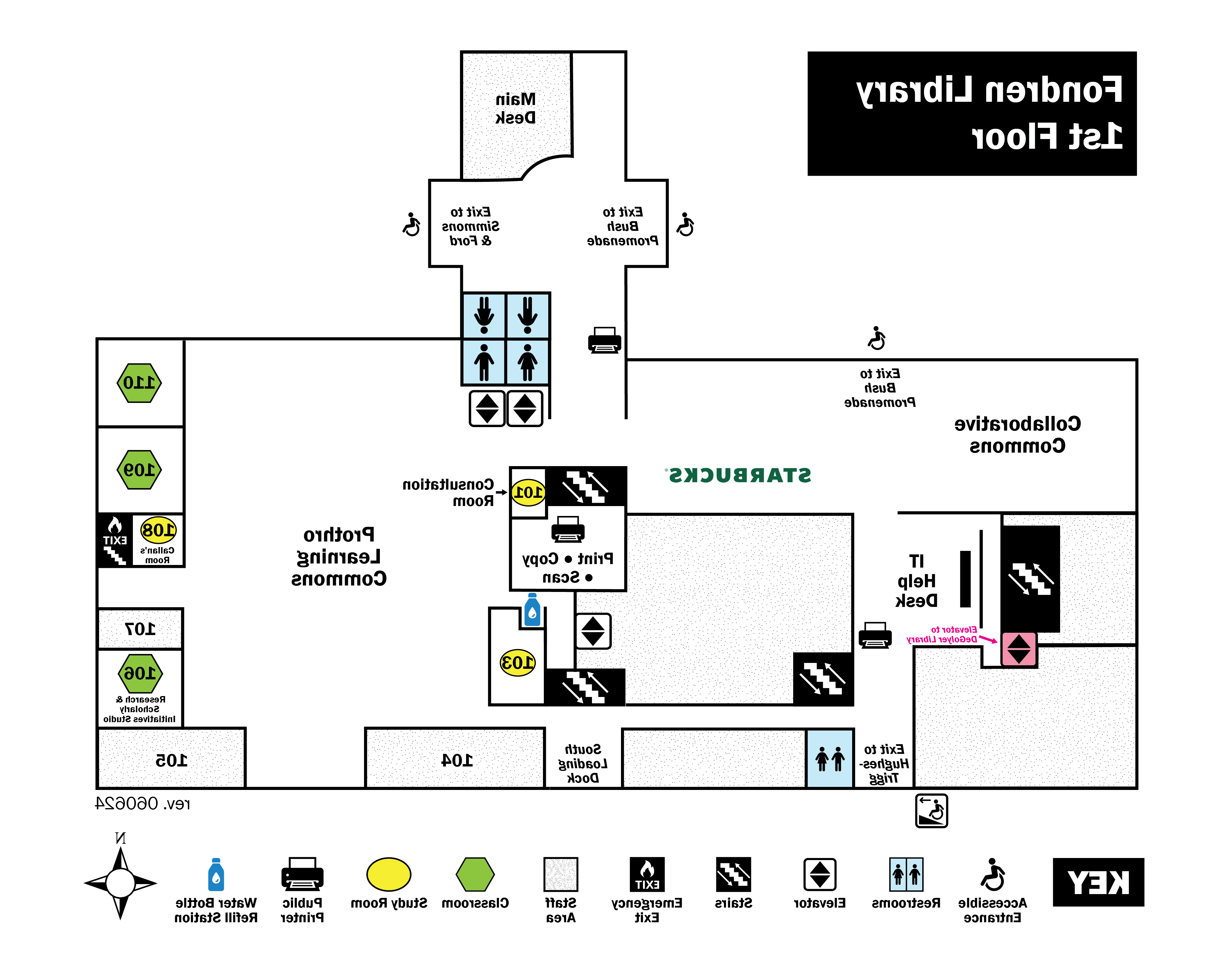 Fondren Library Red Level 1 map